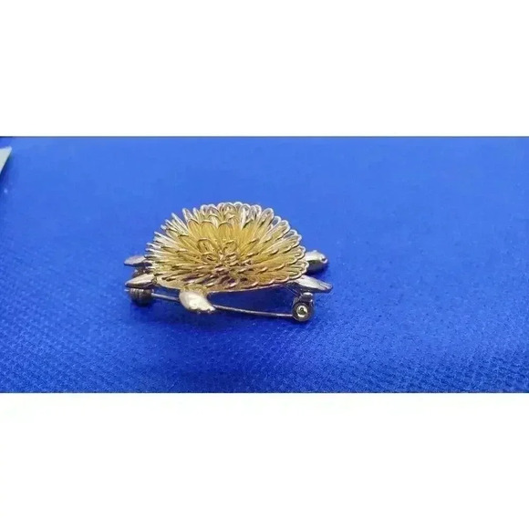 Vintage Brooch Turtle tortoise 10k Gold plated Wire Hand Wrapped Shell Figural - Picture 5 of 11